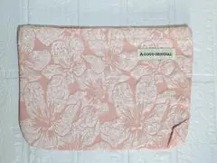化粧ポーチ 薄型 レディース メイクポーチ 小物入れ ピンク　花柄　軽量　大容量