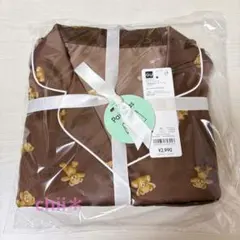 【新品】GU サテンパジャマ ベア 長袖＆ロングパンツのサムネイル