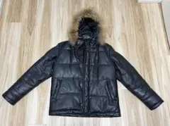 メンズ レザー ダウンジャケット