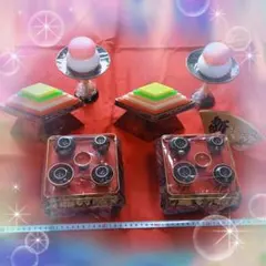 ◎ひな祭り　雛壇の御道具　御膳　菱餅　紅白餅高坏