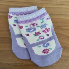 Anna Sui mini ベビー靴下 花柄 紫色
