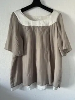 a.v.v standard 大きめサイズ　半袖　モカ×ホワイト　15