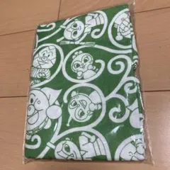 (46) 新品 アンパンマン てぬぐい からくさ 緑 グリーン 綿100%