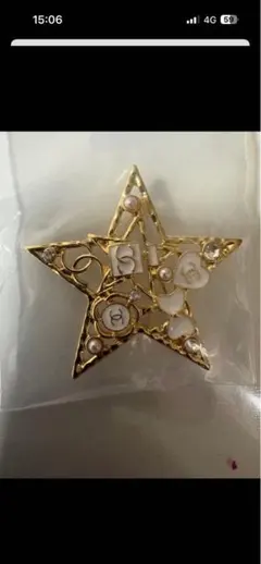 星 ブローチ CHANEL パール ゴールド　ノベルティ