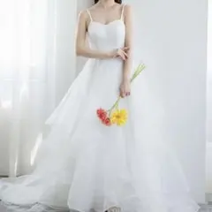 ウエディングドレス 前撮り 花嫁 結婚式 ホワイト Aライン ドレス