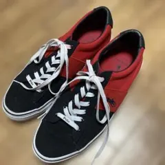 Polo キャンバススニーカー 黒/赤　27センチ