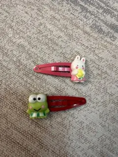 サンリオ　チャーリーチャム　けろけろけろっぴ　ヘアピン2個セット　中古