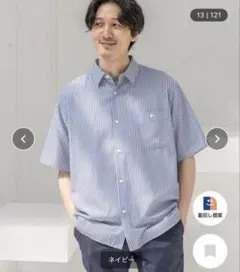 GLOBAL WORK サラサマ快適シャツ ストライプのサムネイル