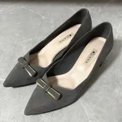 ダイアナ パンプス 24cm リボン フラワーカット