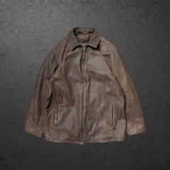 レザースウィングトップXLブラウン本革ドリズラーシングルライダーストラッカー