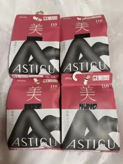4個セット　ASTIGU 110デニール ブラック タイツ M-L