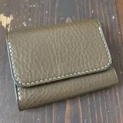 レザークラフト ハンドメイド 三つ折りミニ財布 イタリア産ヌメ革アリゾナ仕様