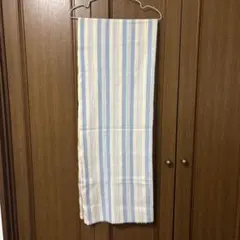 水色と白のストライプ パシュミナ100％ ストール