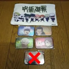 呪術廻戦　スクエア缶バッチ+ポーチ