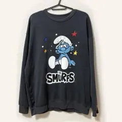 THE SMURFS スマーフ キャラクター スウェット グレー M