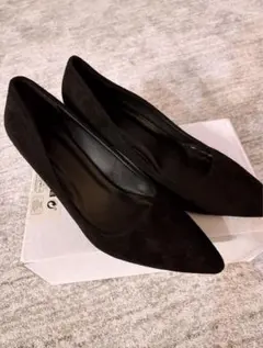 【美品】黒 ヒール スエード