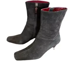 ブルーノマリ ショートブーツ　サイドジップ　本革スエード　イタリア製ブラック23