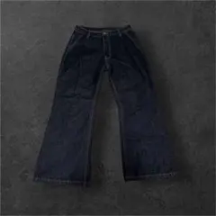 【美品】ダークブルーデニムフレアパンツM