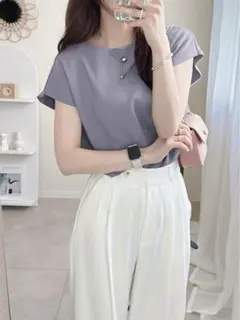 grl フレンチスリーブニットトップス[k9322e]