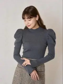 ハーリップHerlipto Volume Sleeve Rib Knit Top