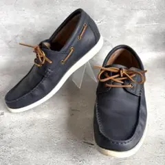 Clarks クラークス　デッキシューズ　ダークブルーレザー　28cmのサムネイル