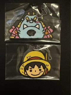 ワンピース ラバーキーホルダー エッグヘッド ルフィ ジンベエ 2点