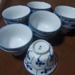 染付 茶碗 来客用 15客セット 梅柄 和食器 まとめ売り