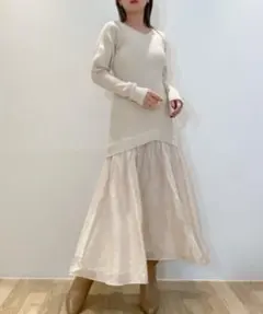 スナイデル オーガンスカートドッキングニットワンピース