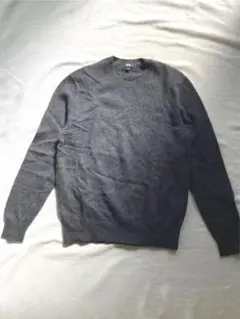 ユニクロ　カシミヤ100 セーター　チャコールグレー　M メンズ　美品