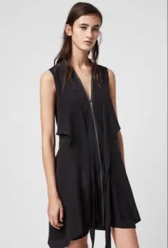 お値下げ！ALLSAINTS シルクドレス XS ダスティーピンクのサムネイル