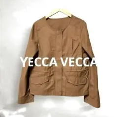 最終価格YECCA VECCA 茶 ノーカラージャケット・ブルゾン/フリーサイズ