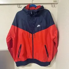 Nike フード付きナイロンジャケット L 赤黒