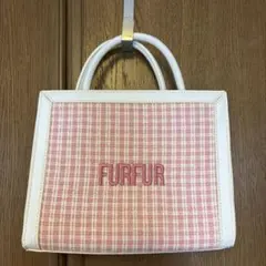 FURFUR ピンクチェック柄 ハンドバッグのサムネイル
