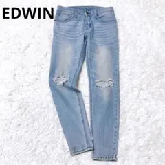 エドウィン　デニム　ジーンズ　Gパン　ボトムス　ダメージ　スキニー　カジュアル