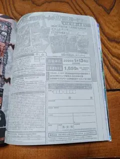 ワンピースカード応募券１枚(週刊少年ジャンプ４・５号の１ページの切り取り)