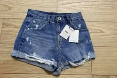 新品未使用　GRL ロールアップダメージデニム　ショートパンツ