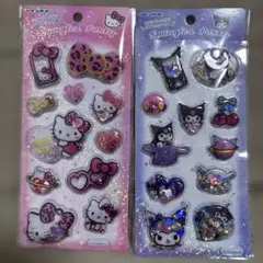 【正規品】キティヒョウ柄/クロミ　スパンコールパーティーシール 2枚セット