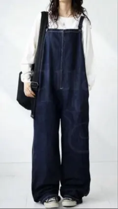 【antiqua】 サロペットデニムパンツ