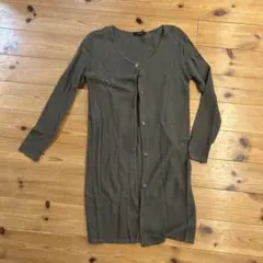 rienda ボタン付きロングカーディガン オリーブグリーン FREE