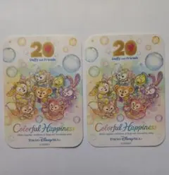 東京ディズニーシーダッフィー＆フレンズ20周年記念 ステッカー2枚セット