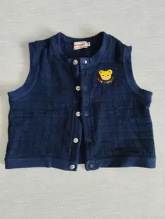 【mikihouse】ネイビー キルティング ベビーベスト