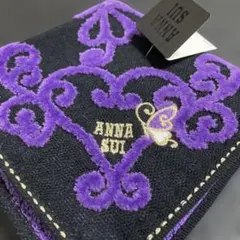 新品✨鮮やかな紫色のANNA SUI蝶模様タオルハンカチ