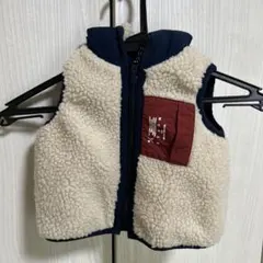 ベビー フリースベスト フード付き ネイビー