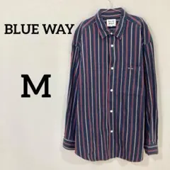【BLUE WAY ストライプ長袖シャツ ワーク M】のサムネイル