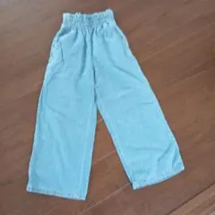 GU ライトブルー ワイドパンツ 150