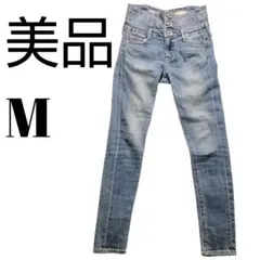 GYDA ハイウエスト ウエストクロス スキニーデニム ライトブルー M 美品