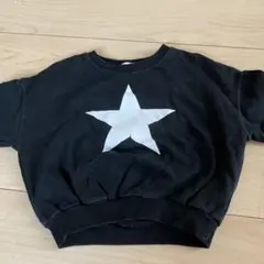 黒 星プリント トレーナー 長袖
