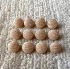 チェコガラスボタン ブラウン 12個セット