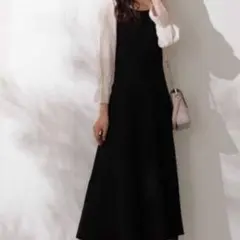 プロポーションボディドレッシング セミフレアハイウエストニットワンピース