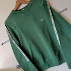 A2）LACOSTE ラコステ 袖ロゴテープ スウェット グリーンのサムネイル